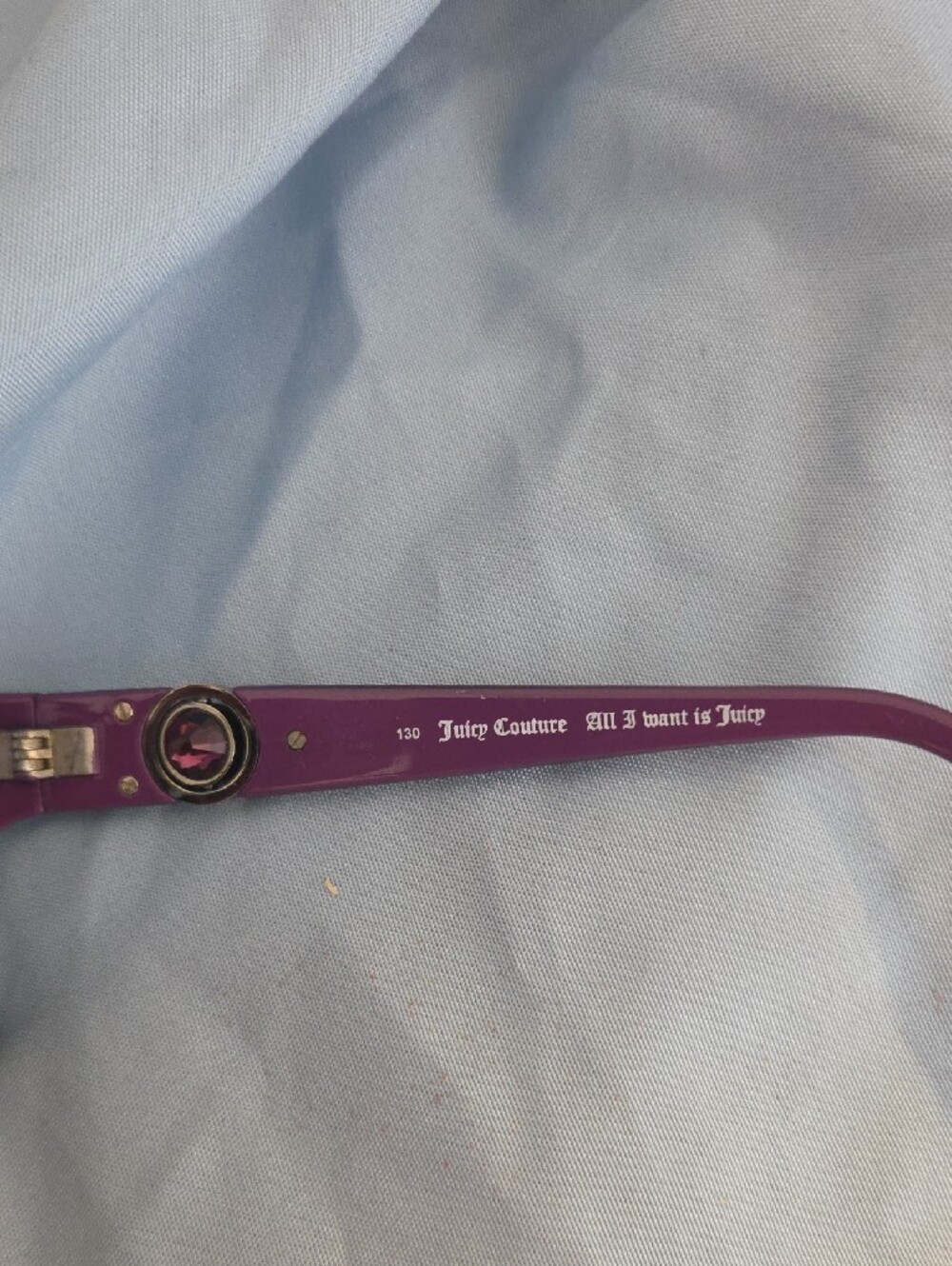 Juicy Couture Black Front with Purple Temple Rectangular Glasses - Picture 4 of 5